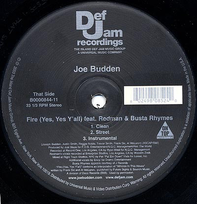 Joe Budden Feat. Busta Rhymes - Fire (Yes, Yes Y'all) | Def Jam Recordings (B0000844-11) - 3