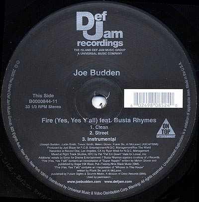 Joe Budden Feat. Busta Rhymes - Fire (Yes, Yes Y'all) | Def Jam Recordings (B0000844-11) - 2