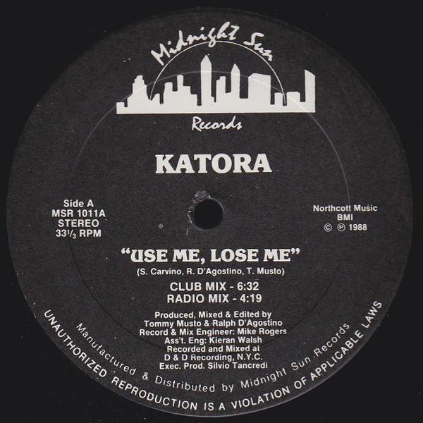 Katora - Use Me, Lose Me | Midnight Sun Records (MSR 1011) - main