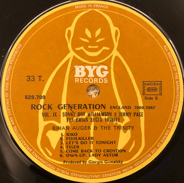 Sonny Boy Williamson + Jimmy Page / The Brian Auger Trinity - Rock Generation Volume 9 - Sonny Boy Williamson + Jimmy Page / The Brian Auger Trinity | BYG Records (529.709) - 4 Sonny Boy Williamson + Jimmy Page / The Brian Auger Trinity - Rock Generation Volume 9 - Sonny Boy Williamson + Jimmy Page / The Brian Auger Trinity | BYG Records (529.709) - 4