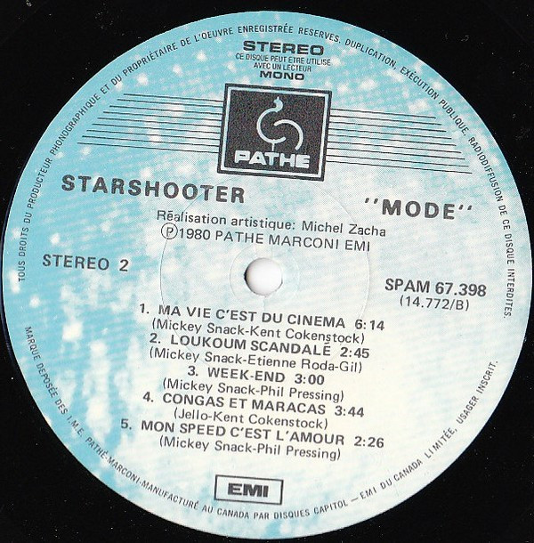 Starshooter - Mode [Vinyl] | Pathé (SPAM 67398) - 4