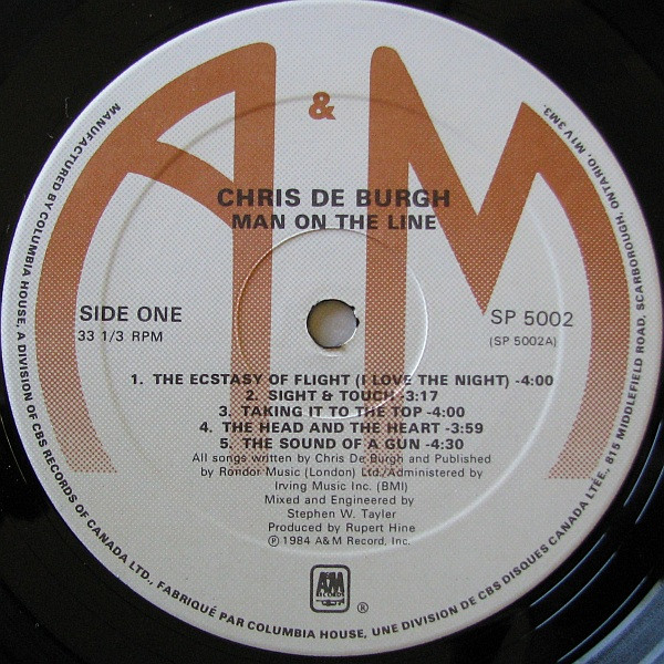 Chris de Burgh - Man On The Line | A&M Records (SP 5002) - 3 Chris de Burgh - Man On The Line | A&M Records (SP 5002) - 3