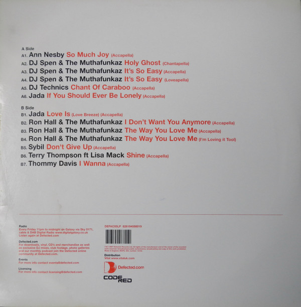 Various - Defected Accapellas Volume 5 (Code Red) | Defected (DEFAC05LP) - 2 Various - Defected Accapellas Volume 5 (Code Red) | Defected (DEFAC05LP) - 2