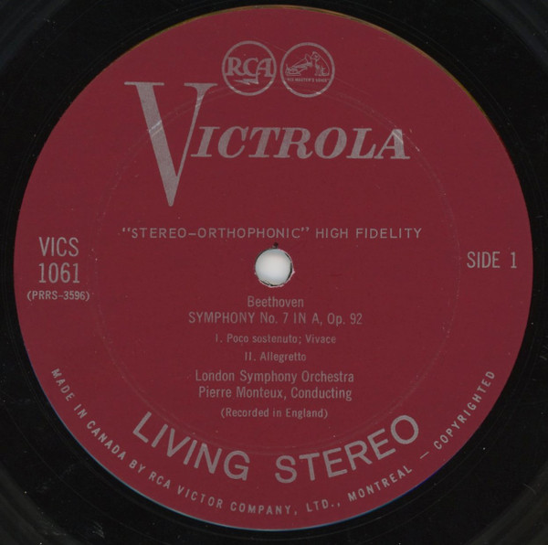 Beethoven , Monteux , London Symphony Orchestra - Symphony No. 7 | RCA Victrola (VICS-1061) - 3