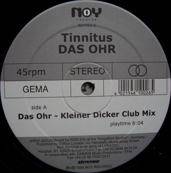 Tinnitus - Das Ohr | NoY Records (NOY002-6)