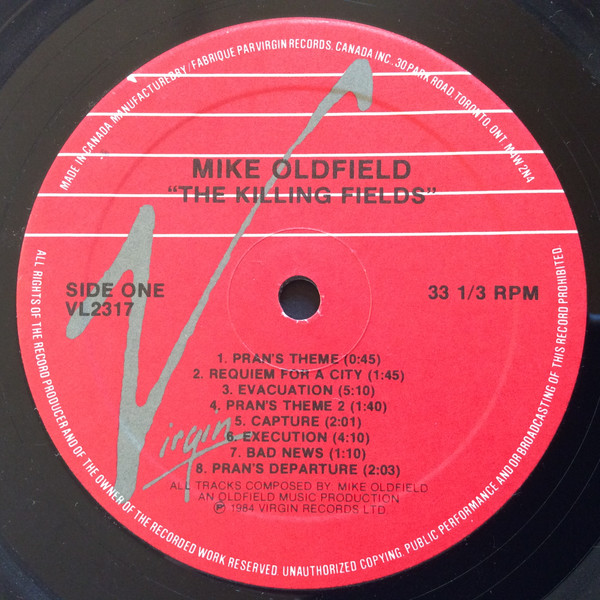Mike Oldfield - The Killing Fields (Original Film Soundtrack) [Vinyl] | Virgin (VL 2317) - 3