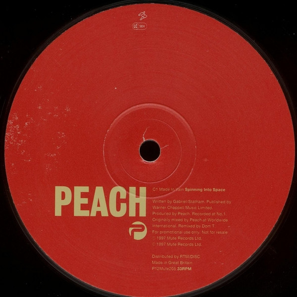 Peach - Made In Vain | Mute (P12Mute205) - 4 Peach - Made In Vain | Mute (P12Mute205) - 4