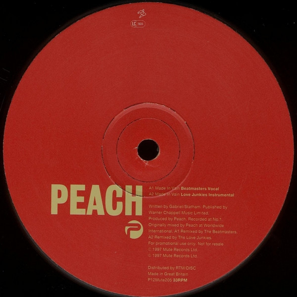 Peach - Made In Vain | Mute (P12Mute205) - 2 Peach - Made In Vain | Mute (P12Mute205) - 2