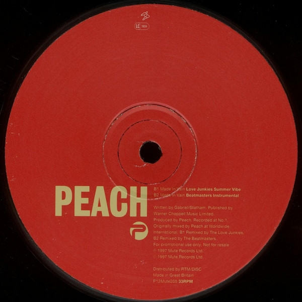Peach - Made In Vain | Mute (P12Mute205) - 3 Peach - Made In Vain | Mute (P12Mute205) - 3