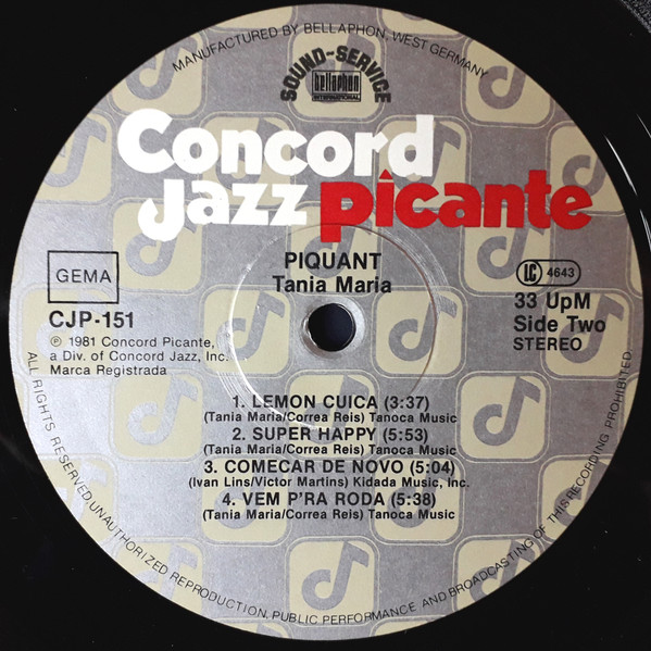 Tania Maria - Piquant | Concord Jazz Picante (CJP-151) - 4 Tania Maria - Piquant | Concord Jazz Picante (CJP-151) - 4