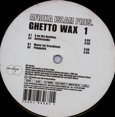 Afrika Islam - Ghetto Wax 1 | Electric Kingdom (74321 86267 1) - 2