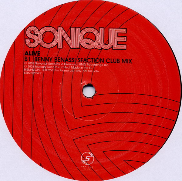 Sonique - Alive | Serious Records (SER7212PRO4) - 4 Sonique - Alive | Serious Records (SER7212PRO4) - 4