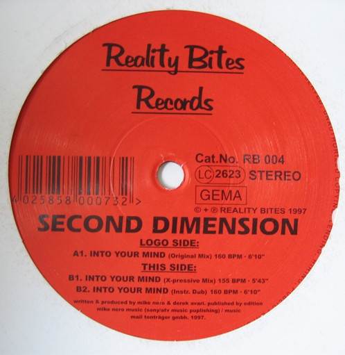 Second Dimension - Into Your Mind | Reality Bites Records (rb 004) - main
