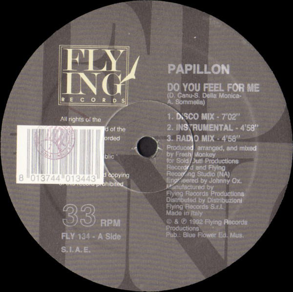 Papillon - Do You Feel For Me | Flying Records (FLY 134) - 3 Papillon - Do You Feel For Me | Flying Records (FLY 134) - 3