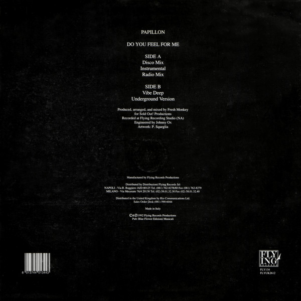 Papillon - Do You Feel For Me | Flying Records (FLY 134) - 2 Papillon - Do You Feel For Me | Flying Records (FLY 134) - 2