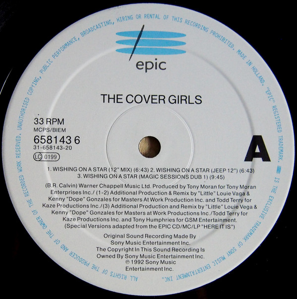 The Cover Girls - Wishing On A Star | Epic (658143 6) - 3 The Cover Girls - Wishing On A Star | Epic (658143 6) - 3