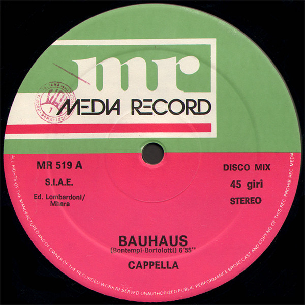 Cappella - Bauhaus | Media Records (MR 519) - main