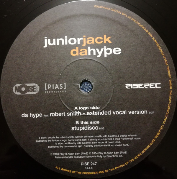Junior Jack - Da Hype / Stupidisco | Rise (RISE 247) - 3