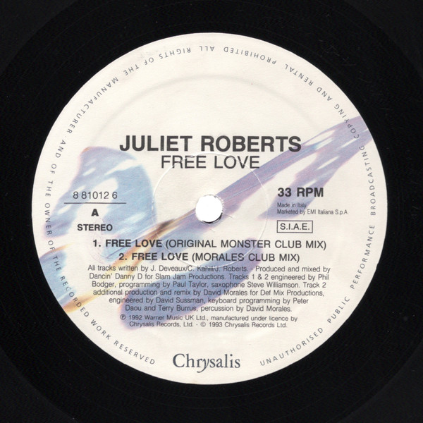 Juliet Roberts - Free Love | Chrysalis (8 81012 6) - 4 Juliet Roberts - Free Love | Chrysalis (8 81012 6) - 4