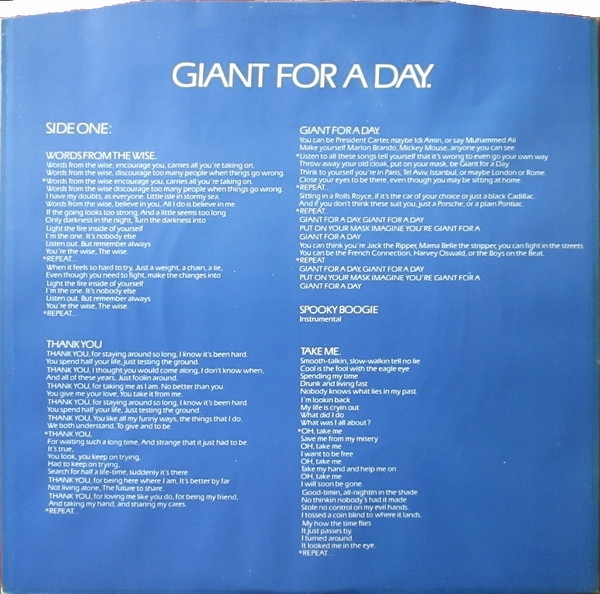 Gentle Giant - Giant For A Day | Chrysalis (CHR 1186) - 5