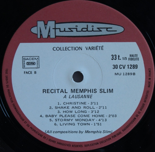 Memphis Slim - Recital Memphis Slim A Lausanne | Musidisc (30 CV 1289) - 4 Memphis Slim - Recital Memphis Slim A Lausanne | Musidisc (30 CV 1289) - 4