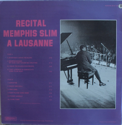 Memphis Slim - Recital Memphis Slim A Lausanne | Musidisc (30 CV 1289) - 2 Memphis Slim - Recital Memphis Slim A Lausanne | Musidisc (30 CV 1289) - 2