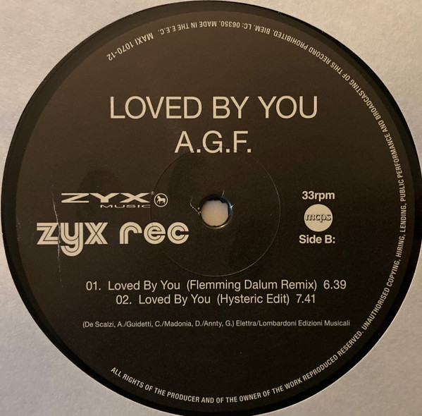 A.G.F. - Loved By You | ZYX Music (MAXI 1070-12) - 3