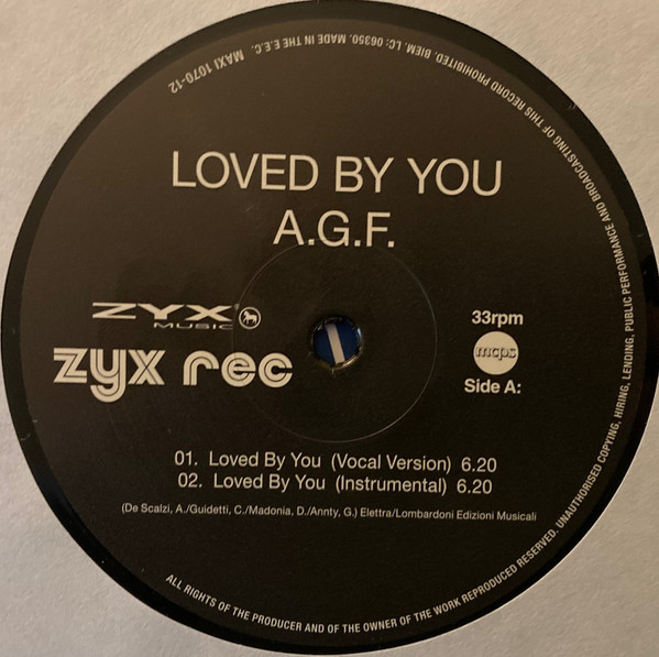 A.G.F. - Loved By You | ZYX Music (MAXI 1070-12) - 2