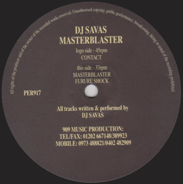 Savas Pascalidis - Masterblaster | 909 Pervertions (PER917) - main