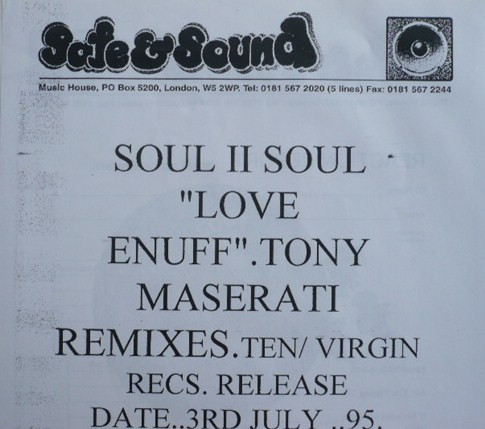 Soul II Soul - Love Enuff | Virgin (VSTDJ 1527) - 6