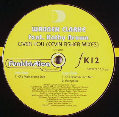 Warren Clarke Feat. Kathy Brown - Over You (Cevin Fisher Mixes) | Funktástica Records (FK12) - main