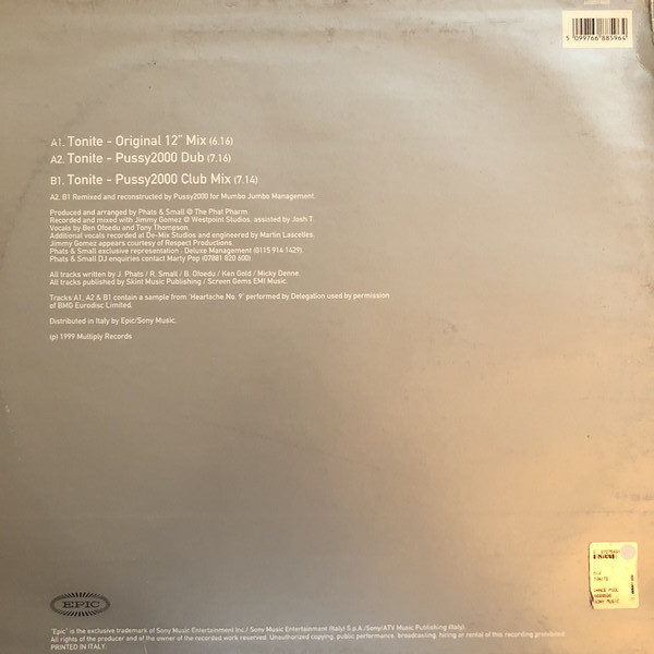 Phats & Small - Tonite | Epic (EPC 668859 6) - 2 Phats & Small - Tonite | Epic (EPC 668859 6) - 2