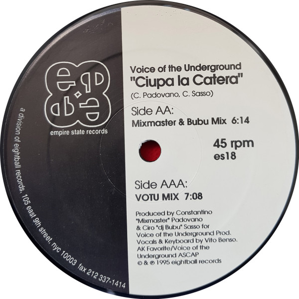 Voice Of The Underground - Ciupa La Catera | Empire State Records (ES 18) - 2