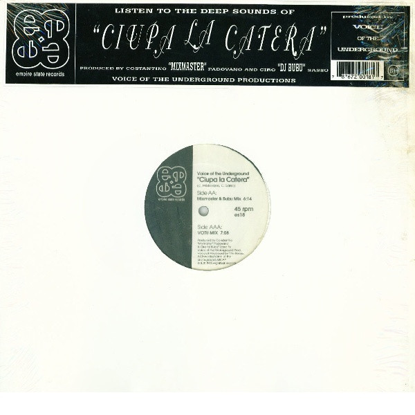 Voice Of The Underground - Ciupa La Catera | Empire State Records (ES 18) - main