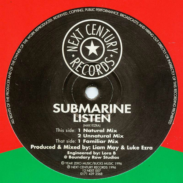 Submarine - Listen | Next Century Records (12 NEXT 007) - main