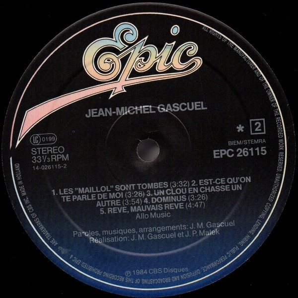 Jean-Michel Gascuel - La Vie Continue | Epic (EPC 26115) - 5