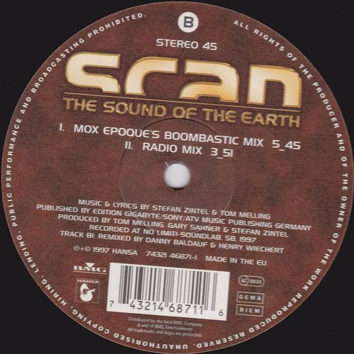 Scan - The Sound Of The Earth | Hansa (74321 46871 1) - 2 Scan - The Sound Of The Earth | Hansa (74321 46871 1) - 2