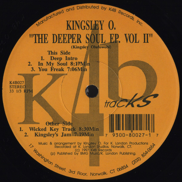 Kingsley O. - The Deeper Soul EP. Vol II | K4B Records (K4B027) - main
