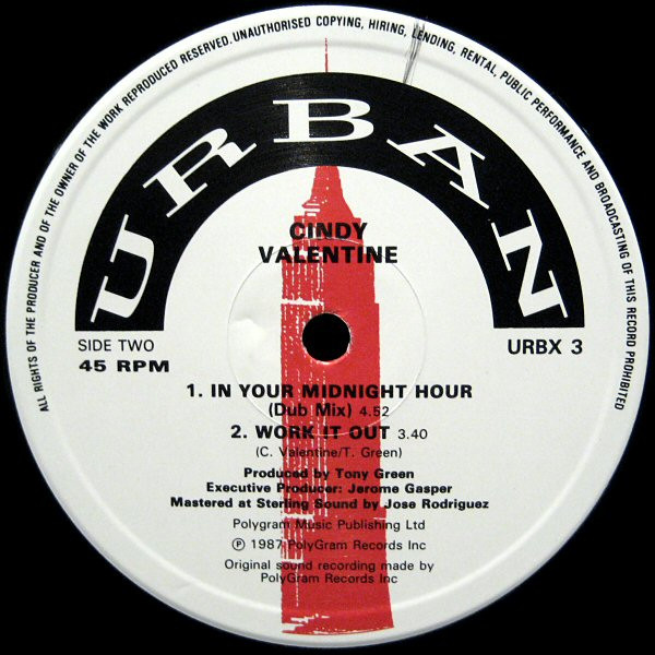 Cindy Valentine - In Your Midnight Hour | Urban (URBX 3) - 3 Cindy Valentine - In Your Midnight Hour | Urban (URBX 3) - 3