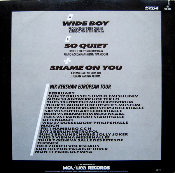 Nik Kershaw - Wide Boy | MCA Records (259 125-0) - 2 Nik Kershaw - Wide Boy | MCA Records (259 125-0) - 2