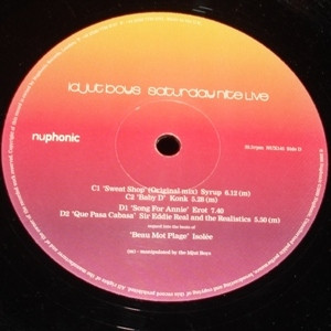 Idjut Boys - Saturday Nite Live | Nuphonic (NUX143) - 2