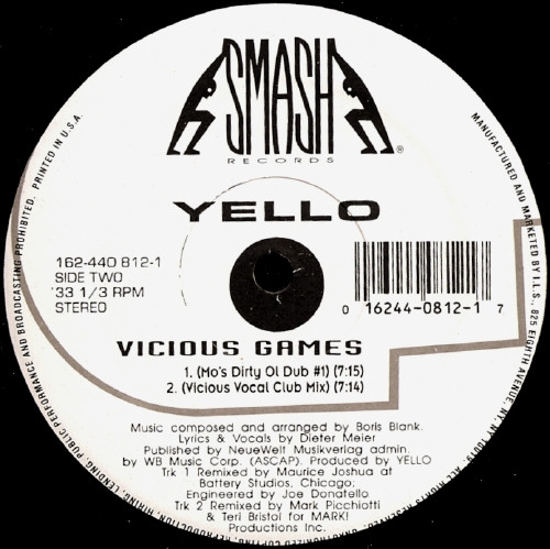 Yello - Vicious Games | Smash Records (162-440 812-1) - 2