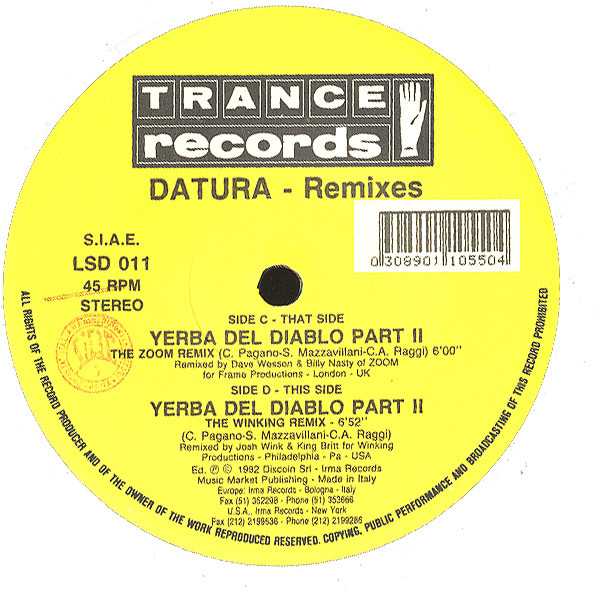Datura - Yerba Del Diablo Part II (Remixes) | Trance Records (LSD 011) - 6 Datura - Yerba Del Diablo Part II (Remixes) | Trance Records (LSD 011) - 6