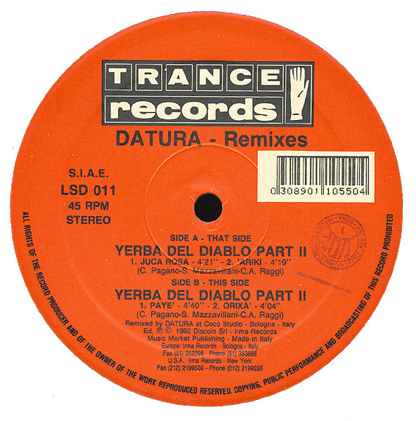 Datura - Yerba Del Diablo Part II (Remixes) | Trance Records (LSD 011) - 4 Datura - Yerba Del Diablo Part II (Remixes) | Trance Records (LSD 011) - 4