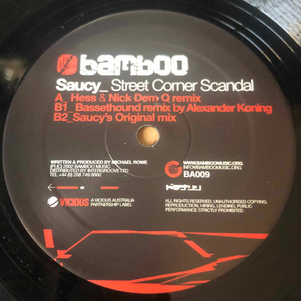 Saucy - Street Corner Scandal | Bamboo Music (BA009) - 2
