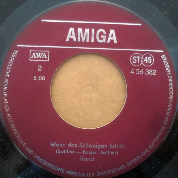 Karat - Auf Den Meeren / Wenn Das Schweigen Bricht | AMIGA (4 56 382) - 4