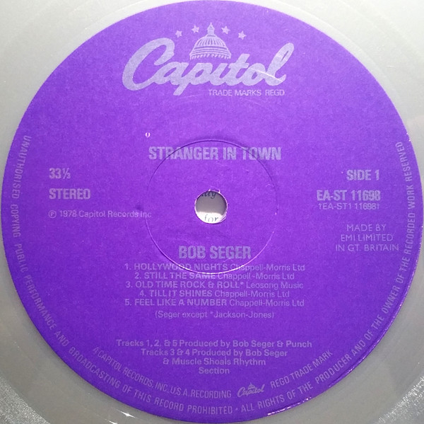 Bob Seger & The Silver Bullet Band - Stranger In Town | Capitol Records (EA-STS 11698) - 4