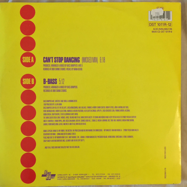 Bass Bumpers & Nana - Can't Stop Dancing (Remix) | Dance Street (DST 1011R-12) - 2 Bass Bumpers & Nana - Can't Stop Dancing (Remix) | Dance Street (DST 1011R-12) - 2