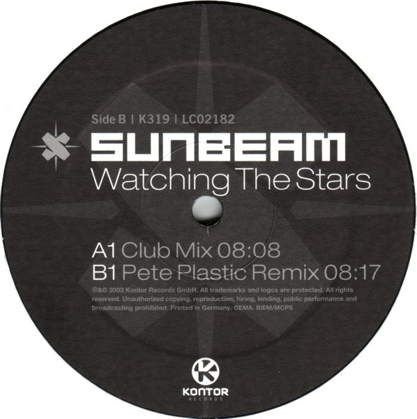 Sunbeam - Watching The Stars | Kontor Records (K319) - 3