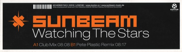 Sunbeam - Watching The Stars | Kontor Records (K319) - main